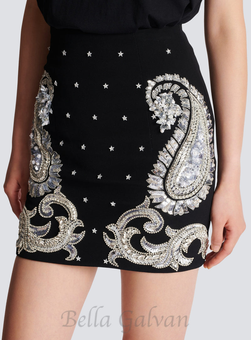 STARS EMBROIDERED BAROQUE MINI DRESS SET