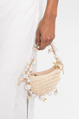 Camilla Shell Pearl Raffia Bag