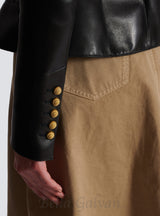 Lambskin leather peplum jacket