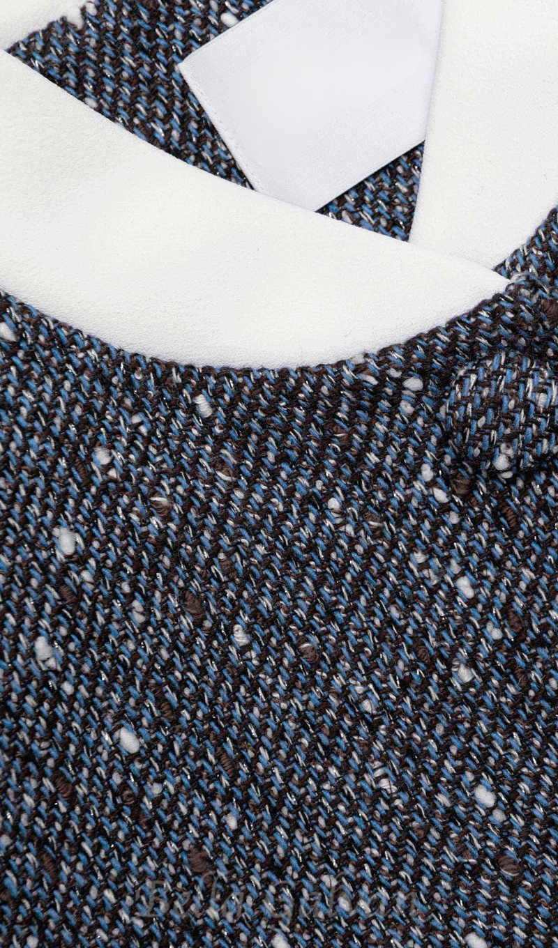 blue boucle jacket