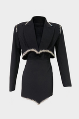 Frederica Crystal-embellished Blazer Set