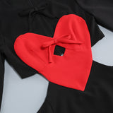 HEART BOW CUTOUT MINI DRESS