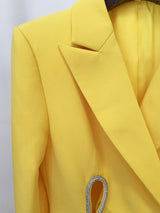 Yellow Double Breasted Pantsuit