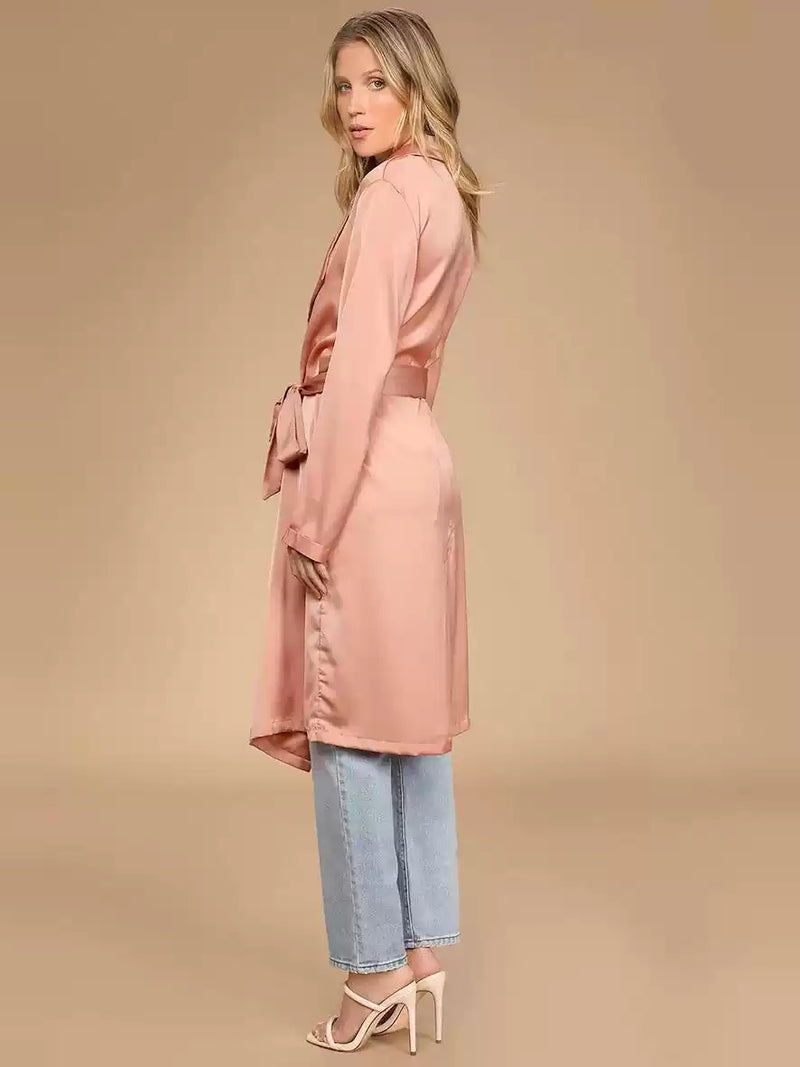 Blissful Blush Pink Trench Coat