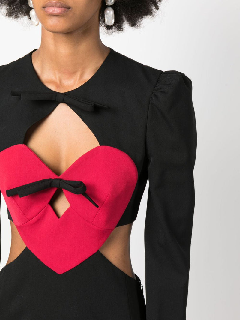 HEART BOW CUTOUT MINI DRESS