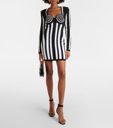 STRIPED KNIT BODYCON MINI DRESS