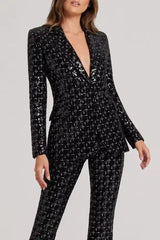 Rizia Sequin Blazer Two Piece Set