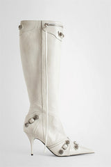 Shilia Zip Knee-high Boots - White