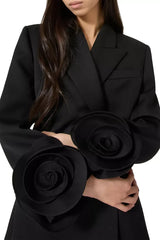 Sophia Rose Appliqué Blazer in Black