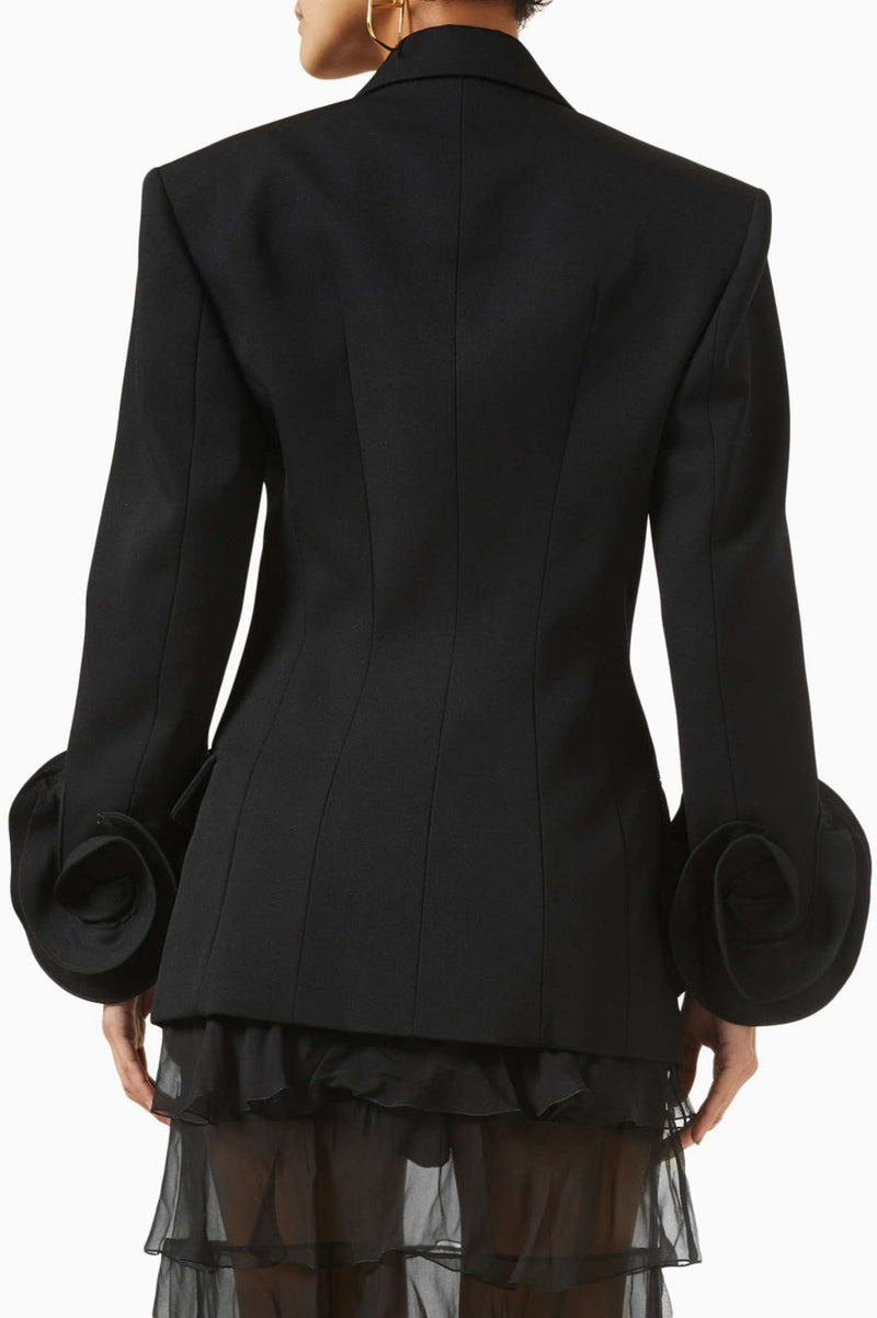 Sophia Rose Appliqué Blazer in Black