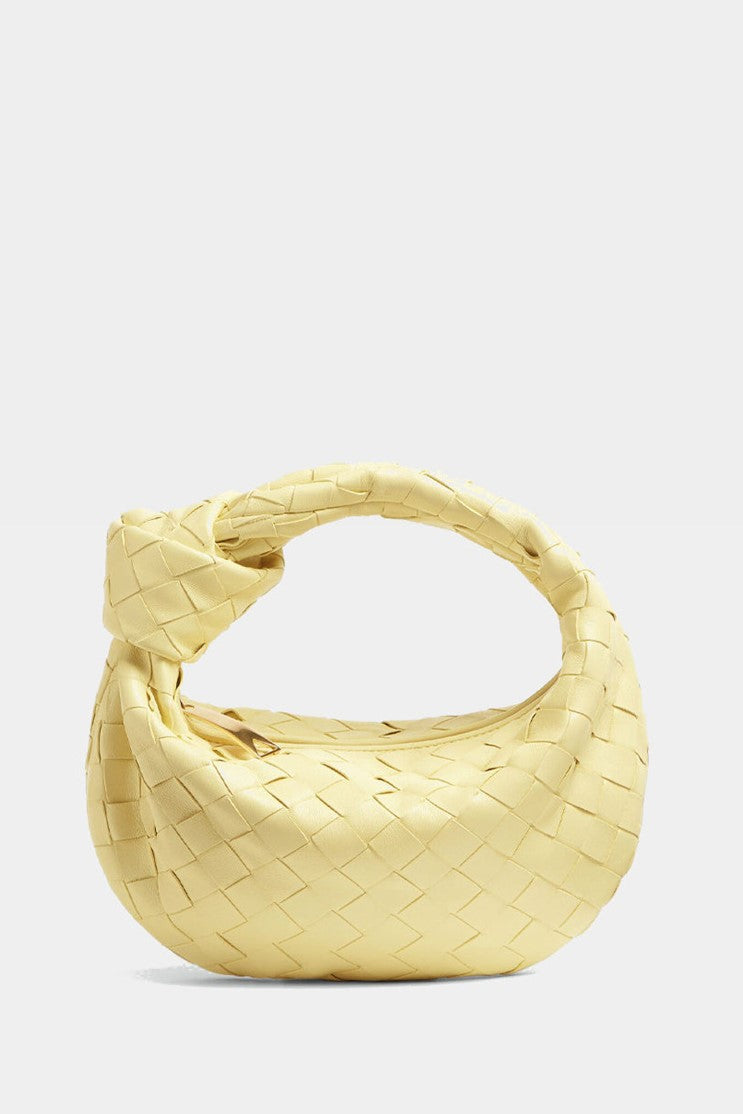 Zariah Weave Knot Clutch Bag - Yellow