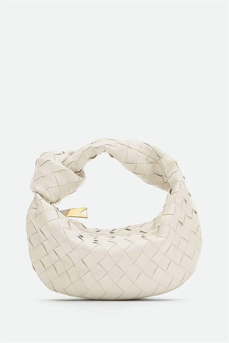 Zariah Weave Knot Clutch Bag - White