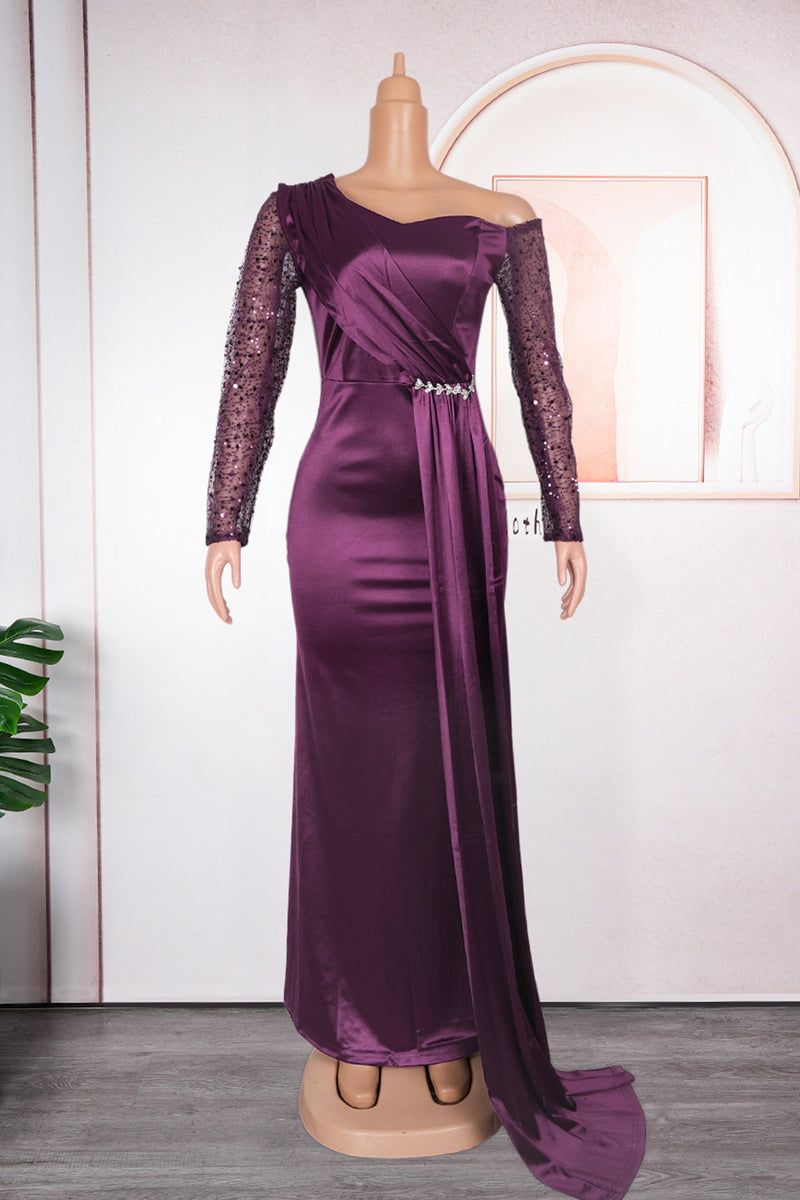 Noelia Long Sleeve Ruched Maxi Dress