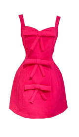 PINK BOWKNOT STRAPPY MINI DRESS