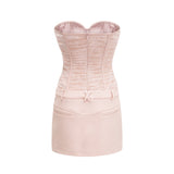 BELT LOOPS MESH MINI DRESS IN PINK