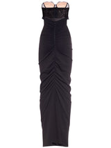 GWENDOLYN STRETCH JERSEY STRAPLESS MAXI DRESS IN BLACK