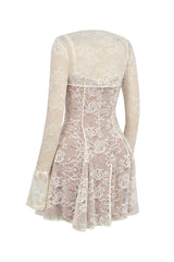 vintage cream lace mini dress