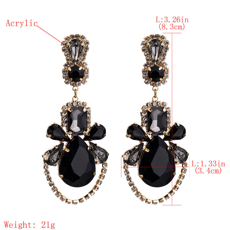 ISADOR GEM DROP EARRINGS IN BLACK