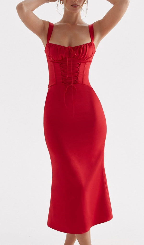 RED ROSE CORSET DRESS styleofcb 