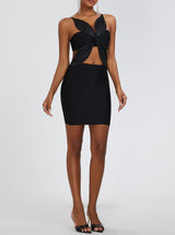 BONDED JERSEY CUT-OUT MINI DRESS