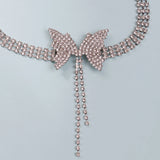 SILVER DIAMOND BUTTERFLY CHOKER