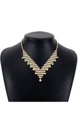 GOLD RHINESTONE V-SHAPED NECKLACE