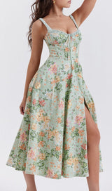 LIGHT JADE PRINT BUSTIER SUNDRESS styleofcb 