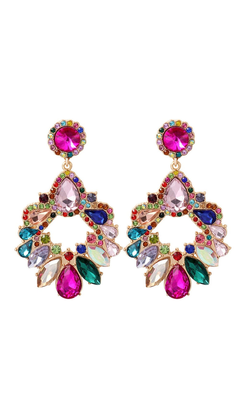 COLORFUL CRYSTAL CHANDELIER DROP EARRINGS JEWELLERY styleofcb 