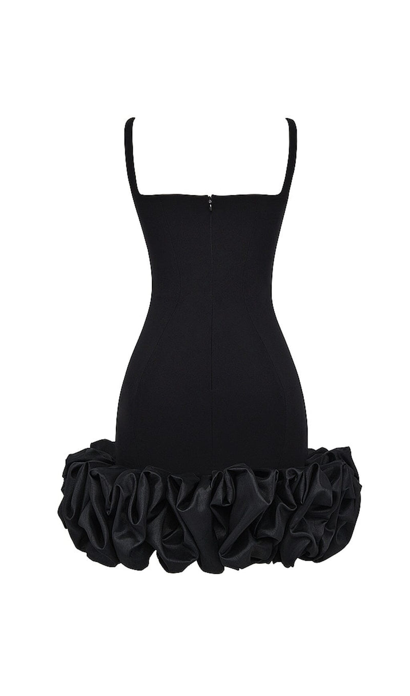 BLACK RUFFLE HEM DRESS styleofcb 