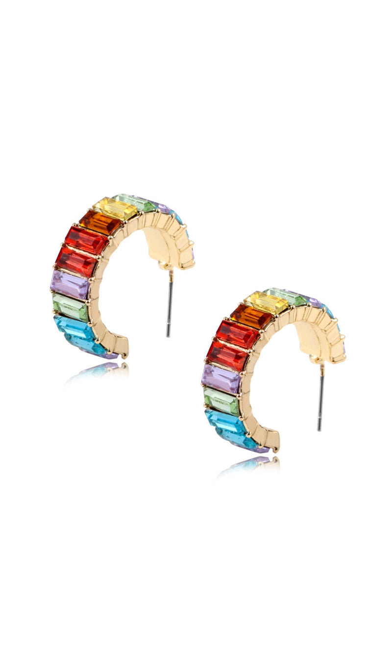 OTTILIE RING CRYSTAL EARRINGS IN MULTICOLOR