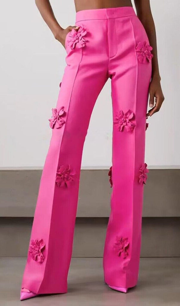 STEREO FLOWER MID-RISE JEANS IN PINK styleofcb 