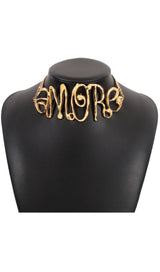 GOLD EXAGGERATED LETTER CHOKER