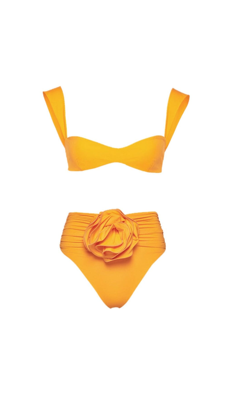 ROSE EMBELLISHED BIKINI SUIT IN ORANGE styleofcb 