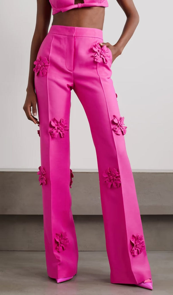 STEREO FLOWER MID-RISE JEANS IN PINK styleofcb 