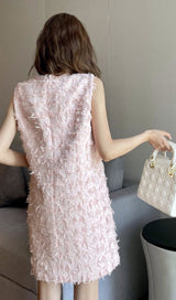 SLEEVELESS VEST DRESS IN PINK