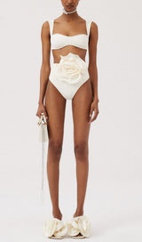 ROSE EMBELLISHED BIKINI SUIT IN IVORY styleofcb 