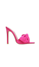 HOT PINK BOW-DETAIL MULES