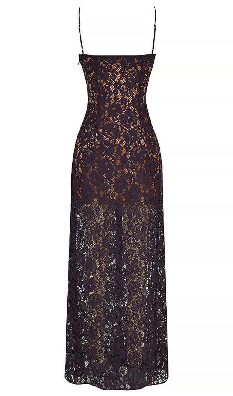 NIGHT SHADE LACE MAXI DRESS IN BLACK