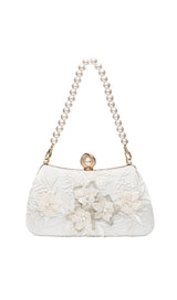 FLORAL LACE PEARL CLUTCH