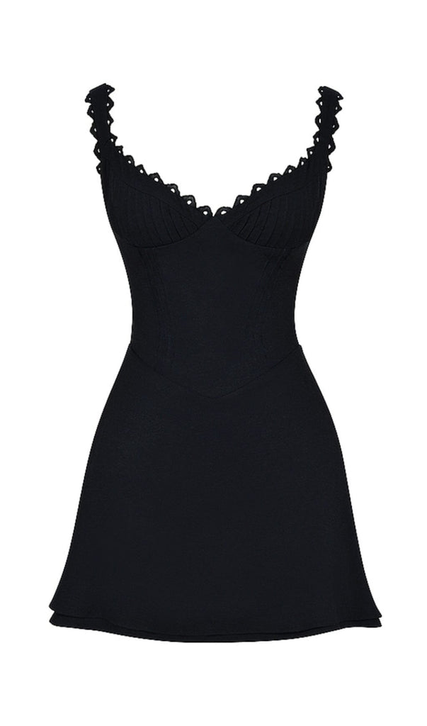 PIN TUCK MINI DRESS IN BLACK DREESES styleofcb 