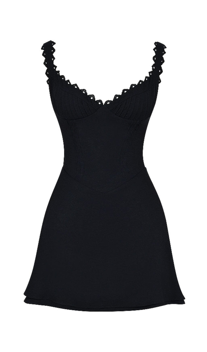 PIN TUCK MINI DRESS IN BLACK DREESES styleofcb 