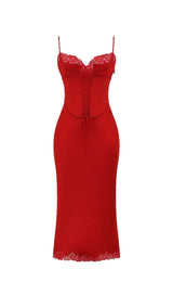 RED ROSE SATIN SLIP DRESS styleofcb 