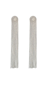 NOLA MULTI DIAMANTE TASSEL EARRINGS IN SILVER