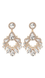 WHITE CRYSTAL CHANDELIER DROP EARRINGS