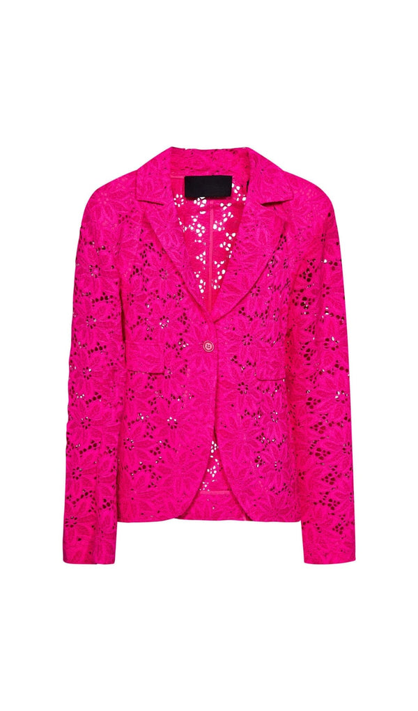 FLORAL-EMBROIDERED LACE TWO-PIECE SUIT IN PINK DRESS STYLE OF CB 