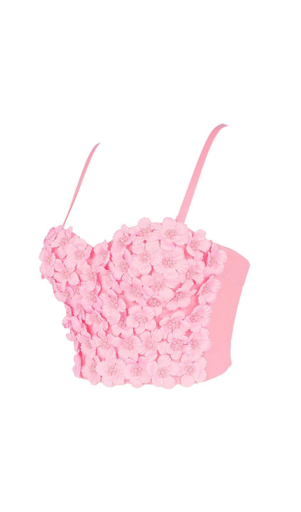 PINK FLOWER CRYSTAL TOP