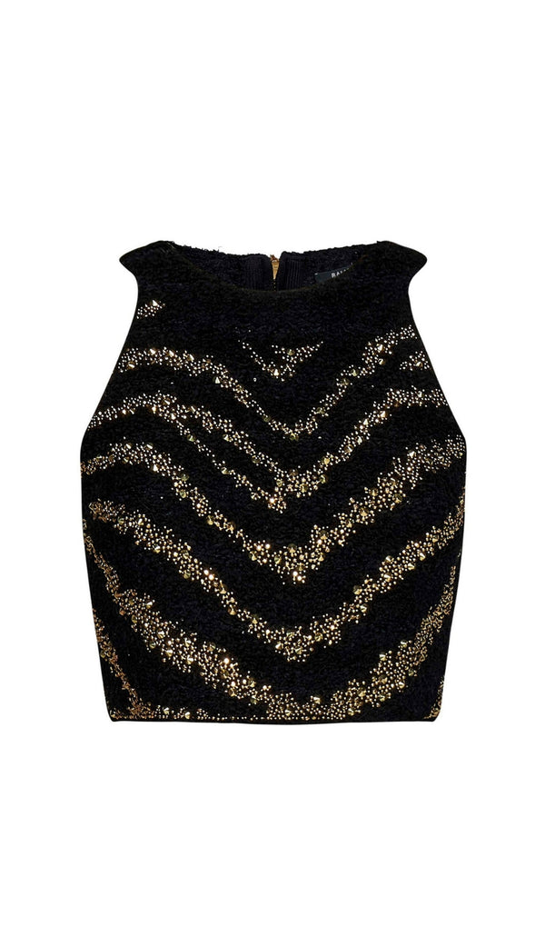 RHINESTONE KNITTED TOP