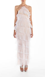 FRINGED BACKLESS MAXI DRESS-Dresses-Oh CICI SHOP