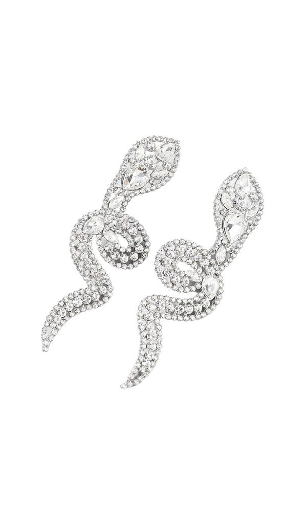 SONIA DIAMANTE SNAKE EARRINGS IN WHITE