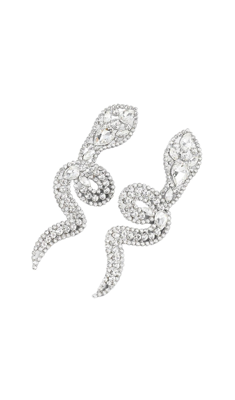 SONIA DIAMANTE SNAKE EARRINGS IN WHITE